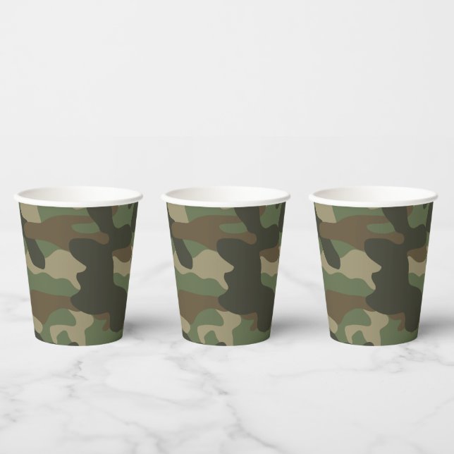 Camouflage Green Camouflage Army Pattern Pappbecher (Multi)