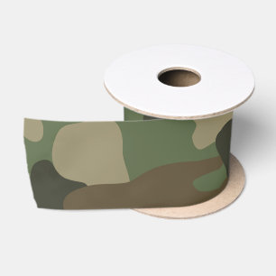 Camouflage Green Camouflage Army Pattern Satinband