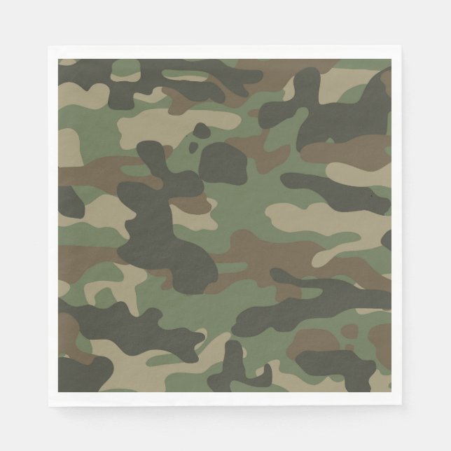 Camouflage Green Camouflage Army Pattern Serviette (Vorderseite)