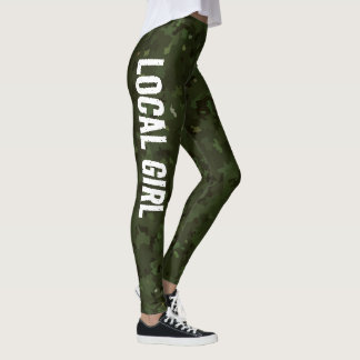 CAMOUFLAGE GREEN LG LOCAL GIRL LEGGINGS