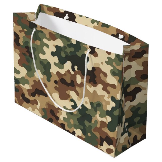 Camouflage Große Geschenktüte (Rückseite Schrägansicht)