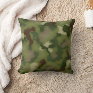 Camouflage Grün Schwarz Grau dekoratives Kissen