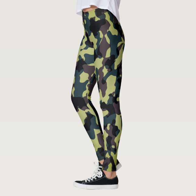 Camouflage Grüne Leggings - Taktischer Yoga-Plan f (Links)