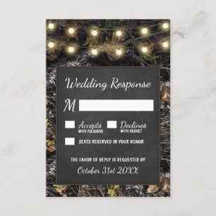 Camouflage-Halbpension Rustikale Hochzeitskarten RSVP Karte