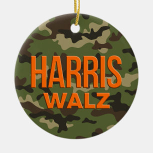 Camouflage Harris Walz 2024 Keramik Ornament