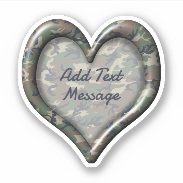 Camouflage Heart Aufkleber (Vorderseite)