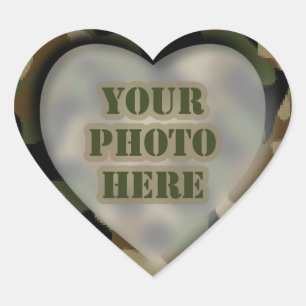 Camouflage Heart Foto Stickers