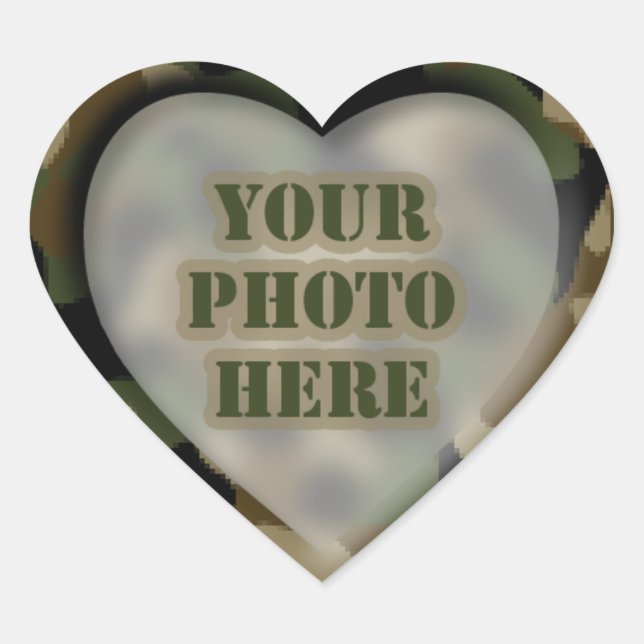 Camouflage Heart Foto Stickers (Vorderseite)