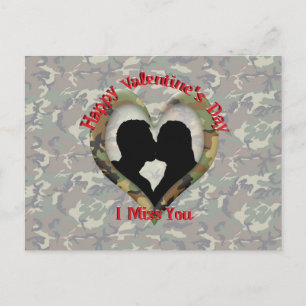 Camouflage Heart - Missing You on Valentine's Day Feiertagspostkarte