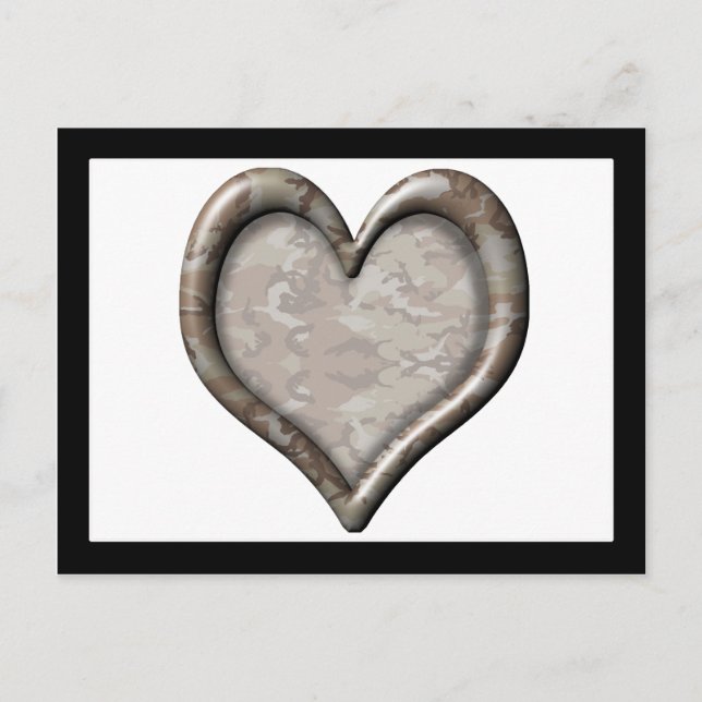 Camouflage Heart Postkarte (Vorderseite)