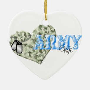 CAMOUFLAGE-HERZ-ARMEE-EHEFRAU KERAMIKORNAMENT
