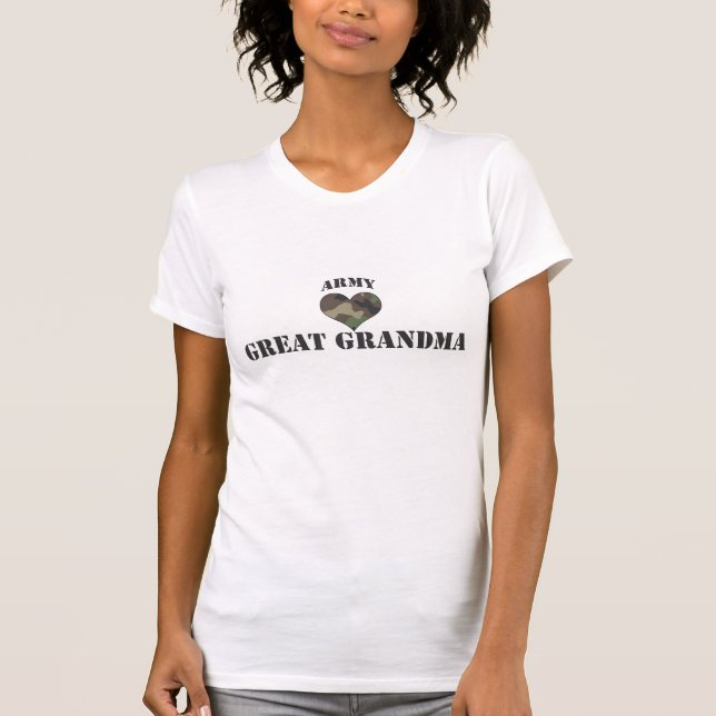 Camouflage-Herz-Armee-großer Großmutter-T - Shirt (Vorderseite)