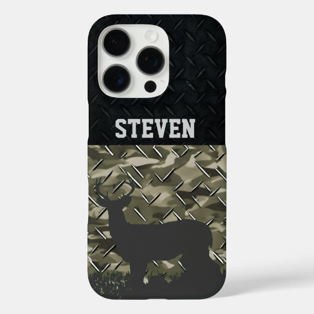Camouflage Hirsch Jagd Personalisiert Buck Antlers Case-Mate iPhone Hülle (Rückseite)