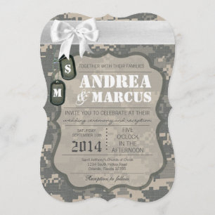 Camouflage-Hochzeits-Einladung 12x18 Einladung
