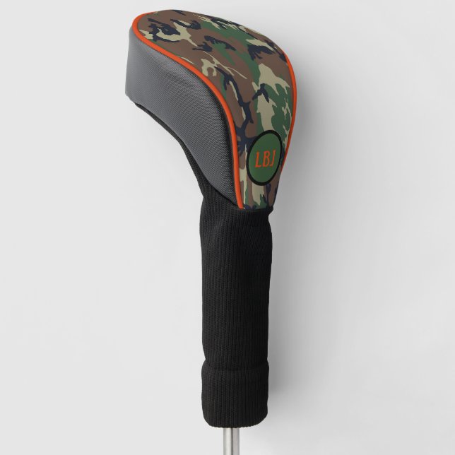 Camouflage Hunter Monogram Golf Head Cover Persona Headcover (angewinkelt)