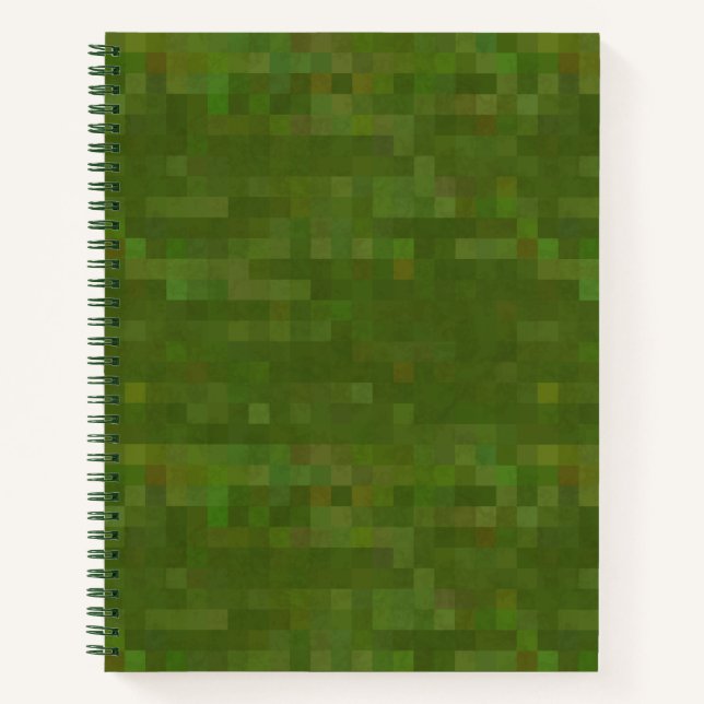 Camouflage im Army Style Pixel Notizbuch (Vorderseite)
