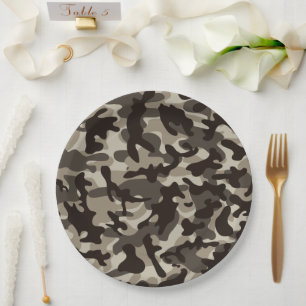 Camouflage im nahen Viertel Pappteller
