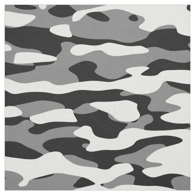 Camouflage in Schwarz, Weiß und Grau Stoff (Muster)