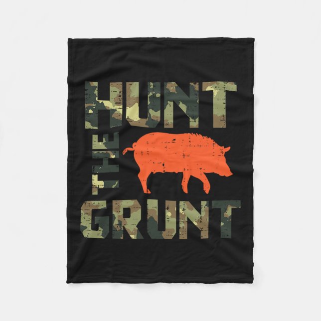 Camouflage Jagd auf den Grundurch Vintag Wildschwe Fleecedecke (Vorderseite)