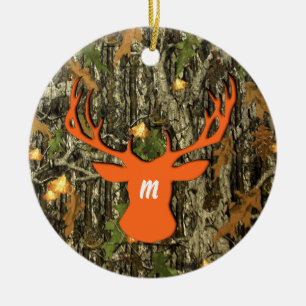 Camouflage-Jagd-Rotwild-Monogramm-Verzierung Keramik Ornament
