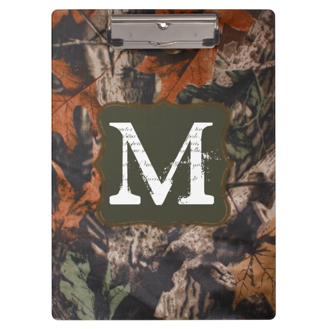Camouflage Jäger Monogram Erstklammer Klemmbrett (Vorderseite)