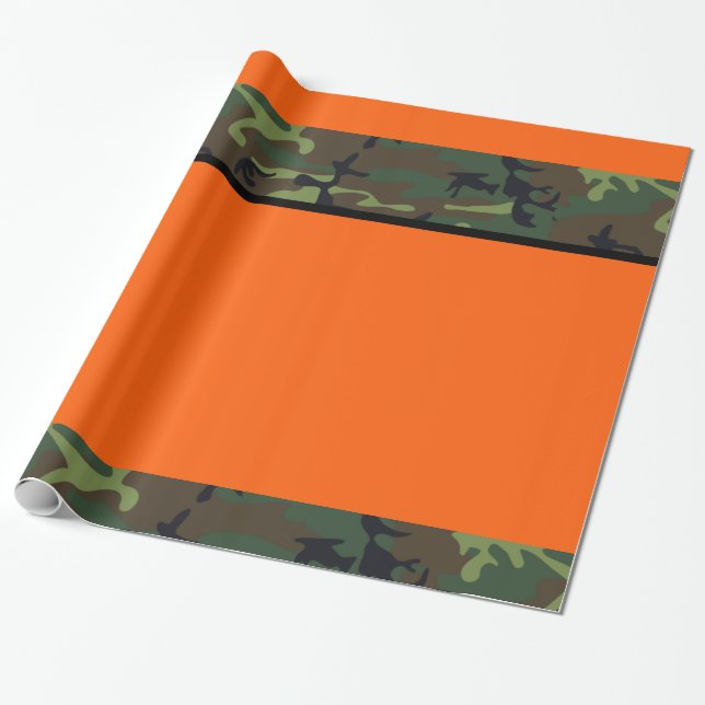 Camouflage-Jäger-orange Verpackungs-Papier Geschenkpapier (Ungerollt)
