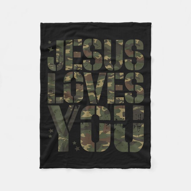 Camouflage Jesus Lieben Sie Teen Girl Funny Christ Fleecedecke (Vorderseite)