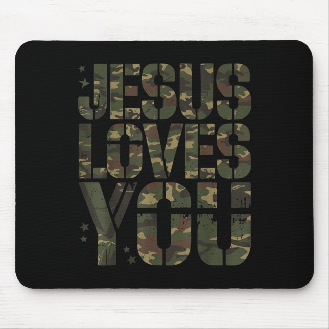 Camouflage Jesus Lieben Sie Teen Girl Funny Christ Mousepad (Vorne)