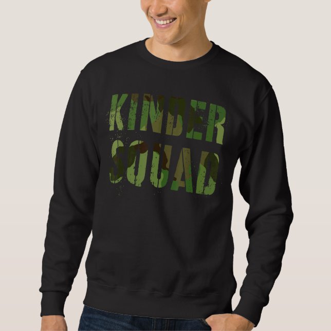 Camouflage Kindergarten Squad Teacher Hallo Kinder Sweatshirt (Vorderseite)