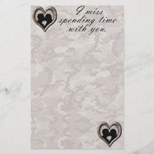 Camouflage Kissing Couple Vermisst Sie Briefpapier