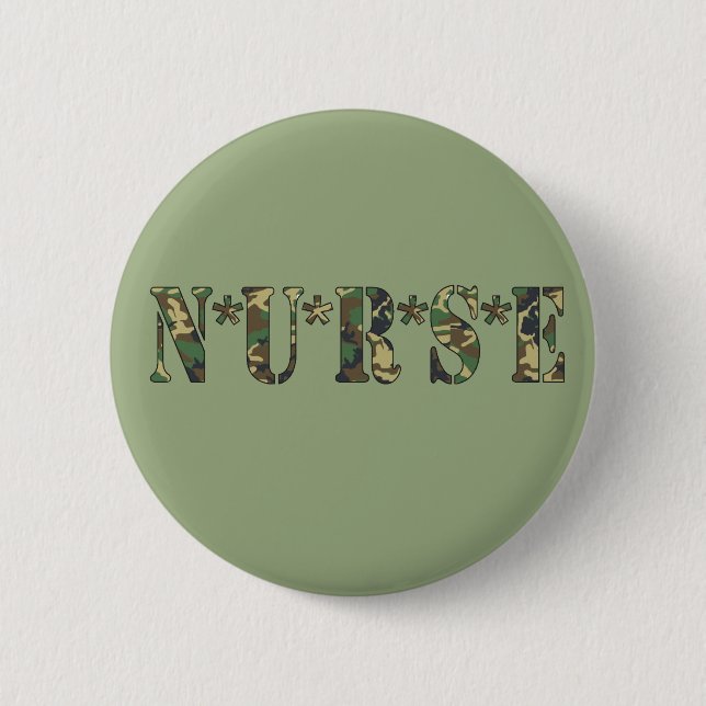Camouflage-Krankenschwester-Knopf Button (Vorderseite)