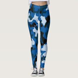 Camouflage-Leggings mit nahtlosem blauen Muster Leggings