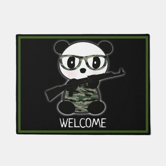 Camouflage Leon Der Panda Bär Begrüßungsmatte Fußmatte (Vorderseite)