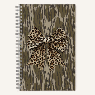 Camouflage Leopard Bow Ribbon Jagd Frauen Notizbuch