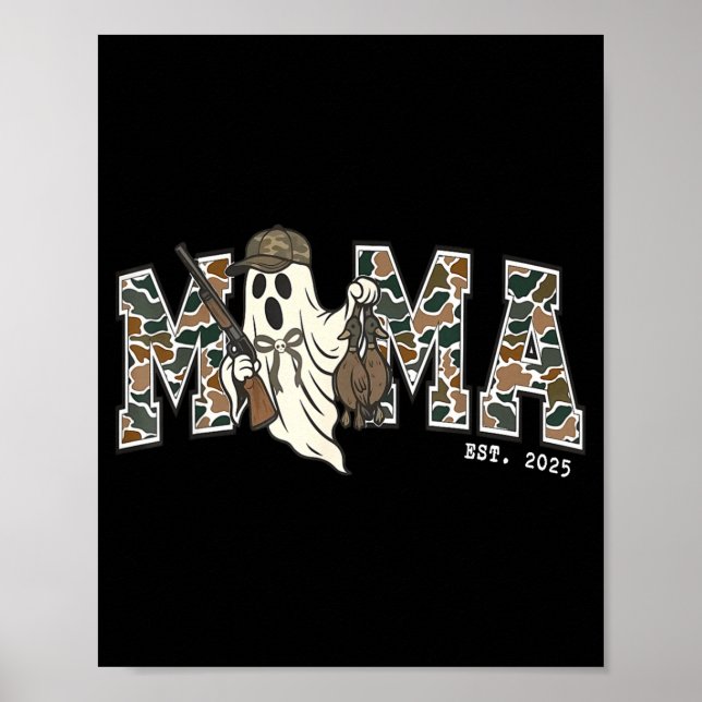 Camouflage Mallard Duck Retro Camo Hunting Mama Ha Poster (Vorne)