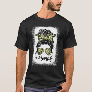 Camouflage Mama Life Messy Bun gebleicht Mutter's T-Shirt