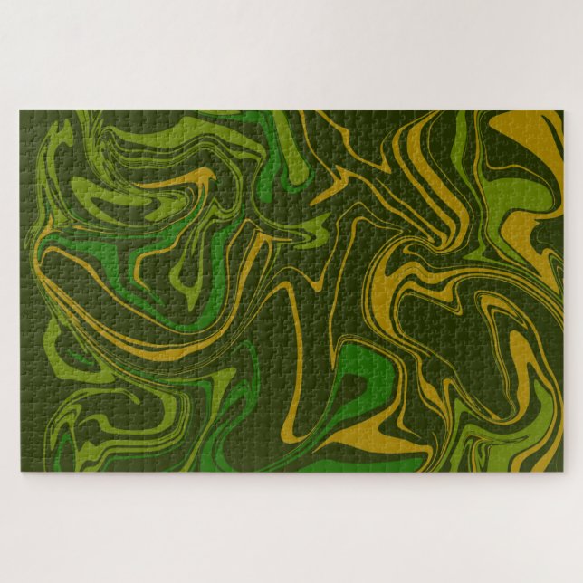 Camouflage Marble Melt Psychedelic Jigsaw Puzzle (Horizontal)