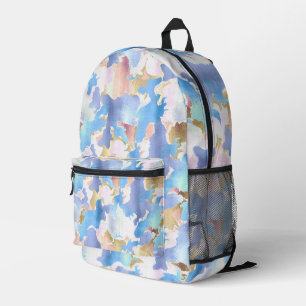 Camouflage Metallic Pink Blue Gold Abstrakt Bedruckter Rucksack