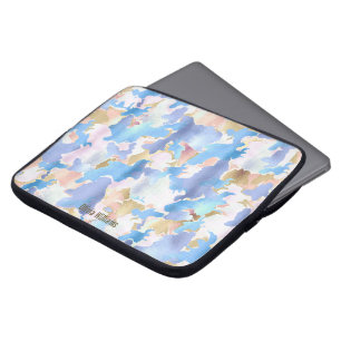 Camouflage Metallic Pink Blue Gold Abstrakt Laptopschutzhülle
