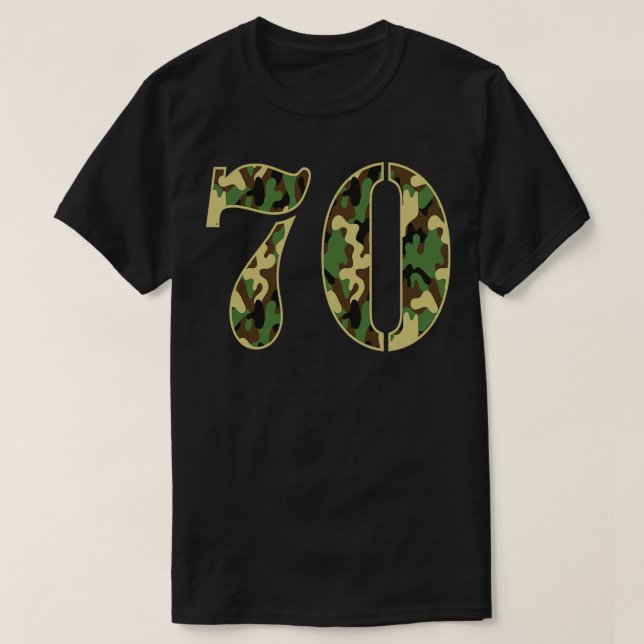 Camouflage Militärischer Soldat Nummer 70 Jersey T-Shirt (Design vorne)
