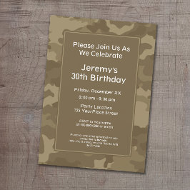 Camouflage Militärisches Thema Geburtstagspartei Einladung