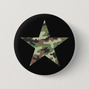 Camouflage Military Star Button