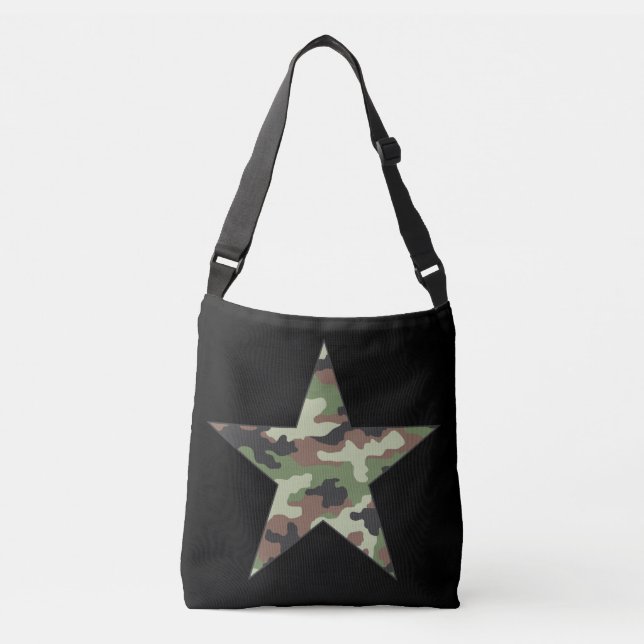 Camouflage Military Star Tragetaschen Mit Langen Trägern (Vorderseite)