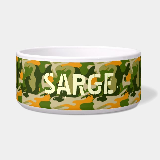 Camouflage mit individuelle Name Napf (Vorderseite)