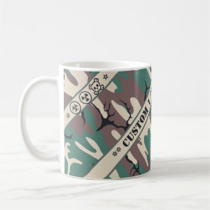 Camouflage mit kundenspezifischem Text Kaffeetasse