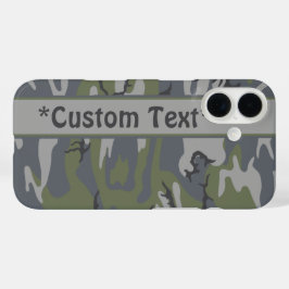 Camouflage mit überzogenem Text iPhone 16 Hülle