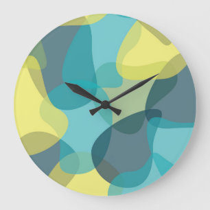 Camouflage, modern, cool, trendy, urban geometric große wanduhr