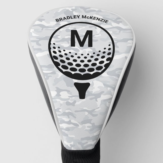 Camouflage Monogramm Golfer Name Golf Headcover (Von Creator hochgeladen)