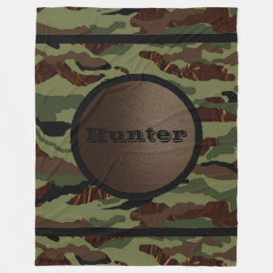 Camouflage Muster 1 Fleece Blanket Hunter