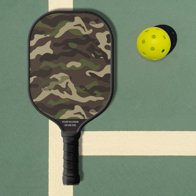 Camouflage Muster Cool Camouflage Benutzerdefinier Pickleball Schläger (Von Creator hochgeladen)